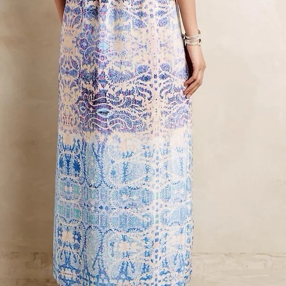 Anthropologie Maeve Waimea Paisley Colorful 100% Silk Maxi Skirt Size XS EUC - Picture 4 of 8